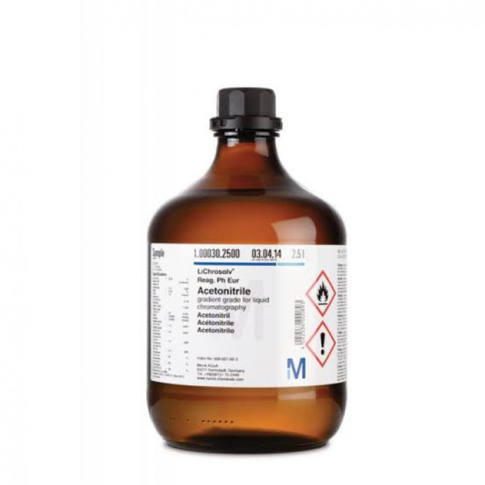 100030.2500	ACETONITRILE GRADIENT GRADE FOR LIQUID CHROMATOGRA	2.5 L	  STOCK ITEM