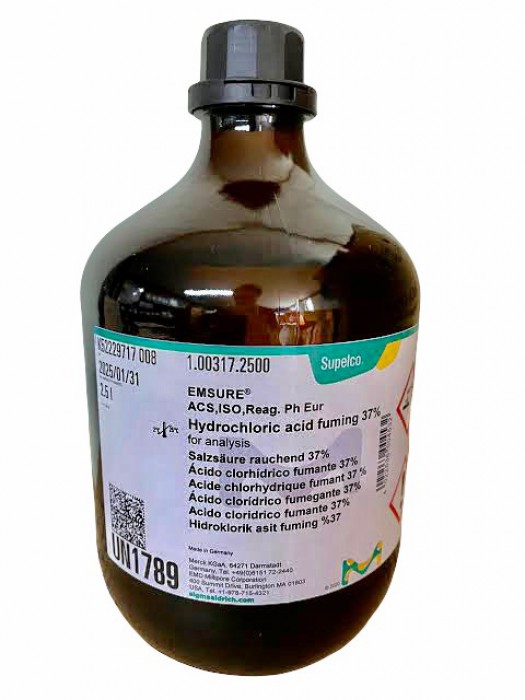 100317.2500	HYDROCHLORIC ACID FUMINGMIN. 37% (ABOUT 1.19) GR	2.5 L พร้อมส่ง