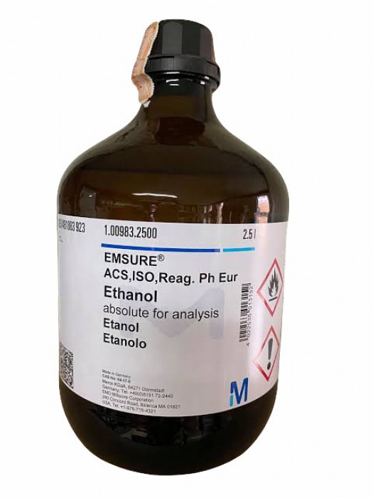 100983.2500	ETHANOL ABSOLUTE FOR ANALYSIS EMSURE ACS,ISO,REAG.	2.5L มีสต๊อกพร้อมส่ง