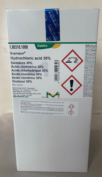 100318.1000	HYDROCHLORIC ACID 30 % SUPRAPUR	  1 L  สั่งต่างประเทศ 30 วัน