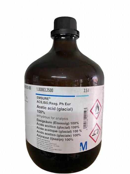 100063.2500	ACETIC ACID GLACIAL 100%GR ACS, ISO	2.5 L พร้อมส่ง